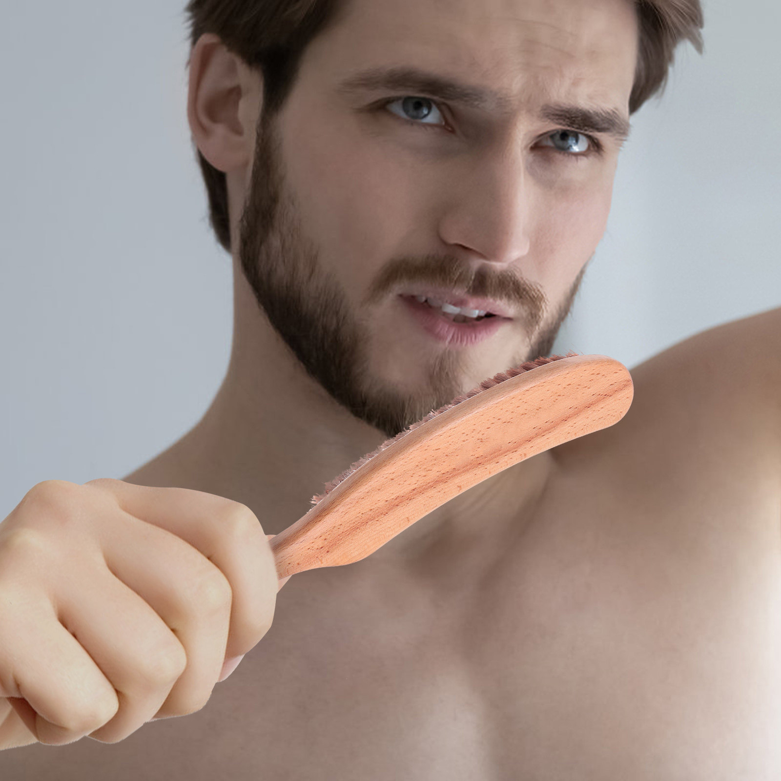 Men'S Grooming Salon - 1Pcs Premium Nylon Beard Brush with