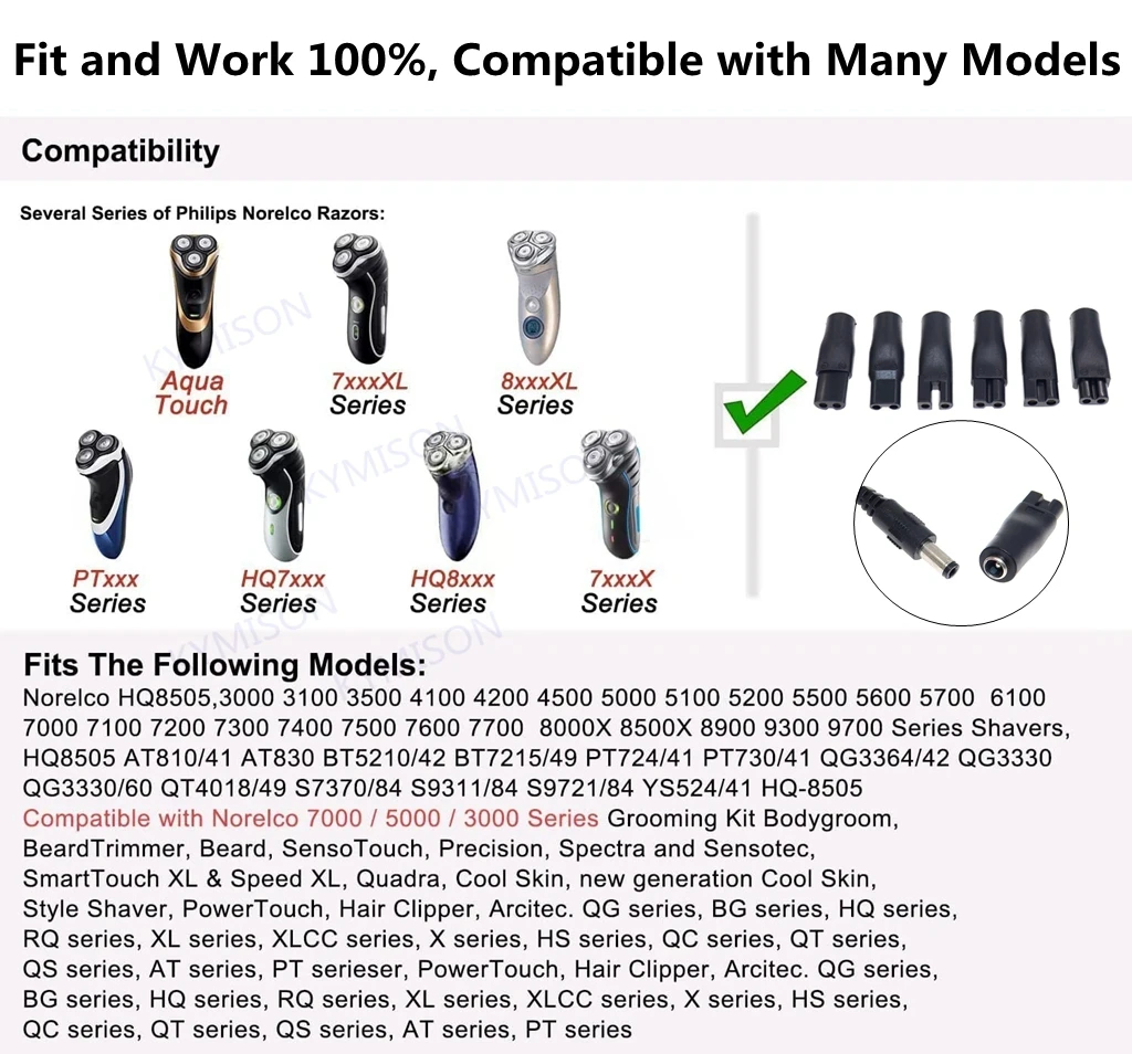 8PCS Replacement Power Cord 5V - Men'S Grooming Salon recension och pris