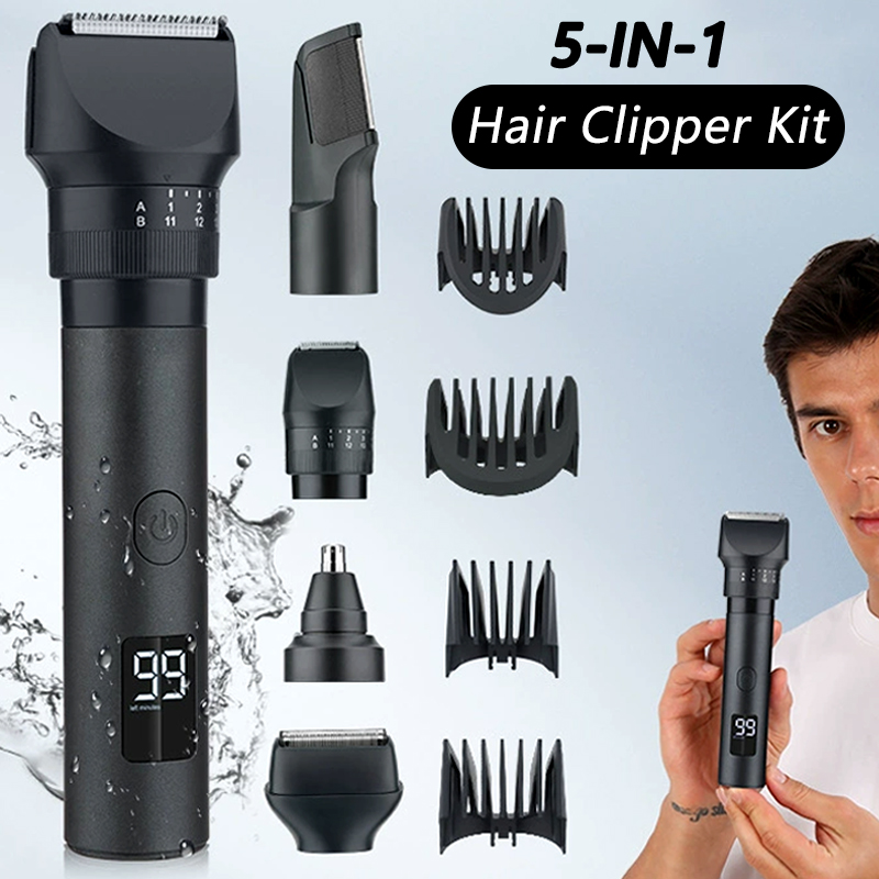 5-In-1 Cordless Hair Clipper L - Men'S Grooming Electric Trimmer recension och pris