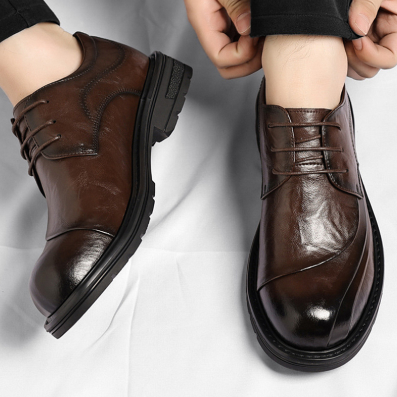 Brown Burnished Genuine Leathe - Men'S Grooming Daily recension och pris