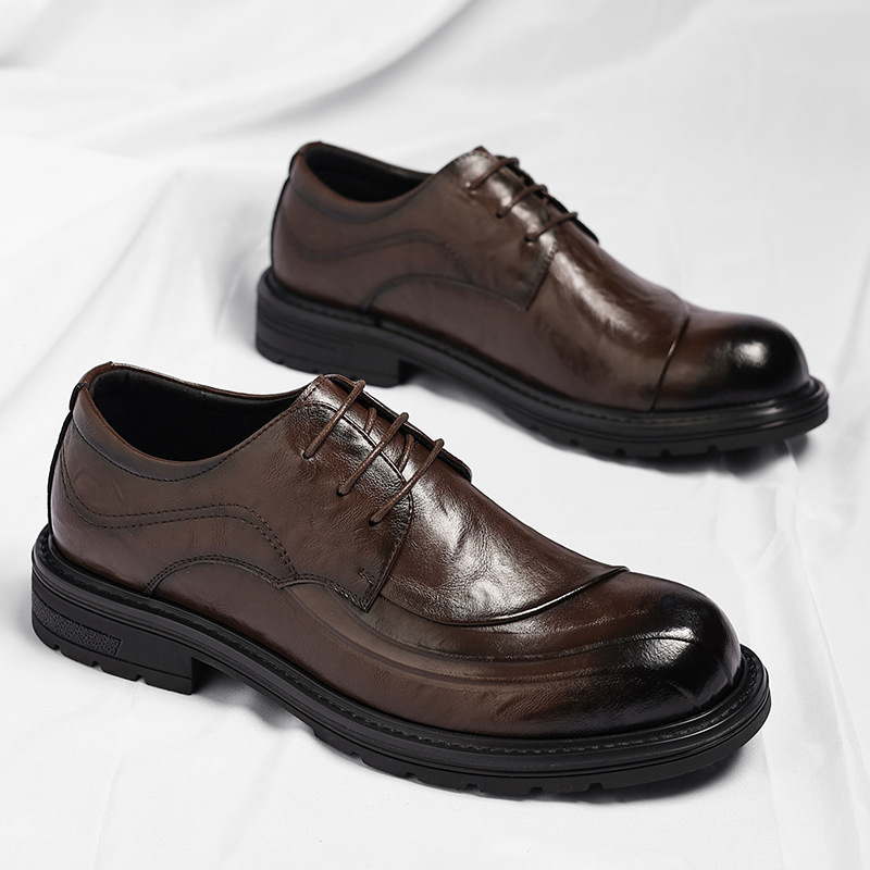 Brown Burnished Genuine Leathe - Men'S Grooming Daily recension och pris