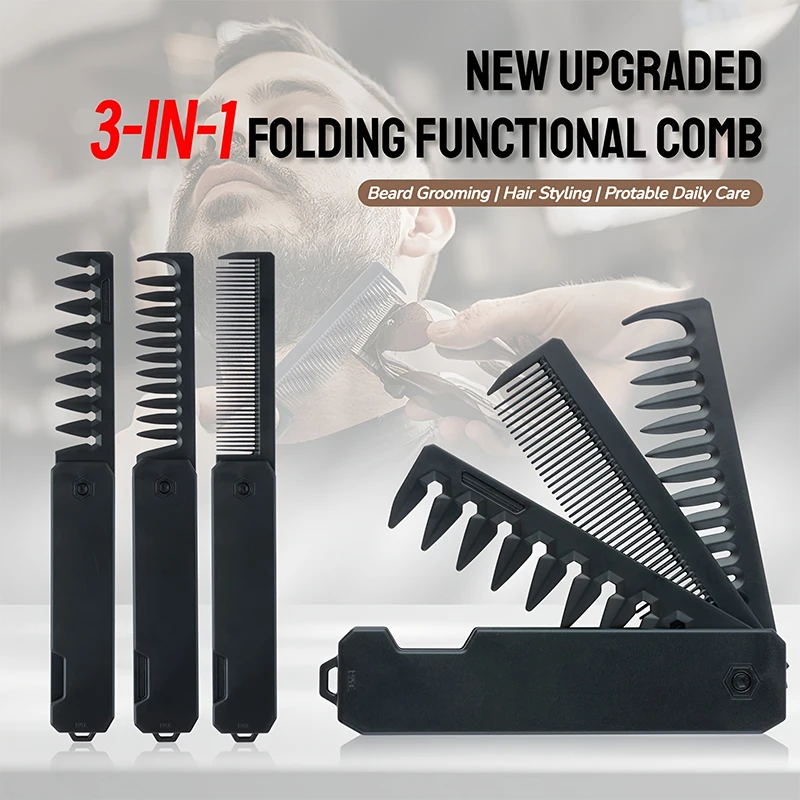 3-in-1 Folding Beard Comb for  - Men Grooming Hygiene recension och pris