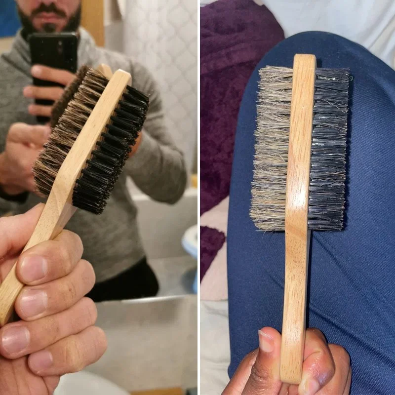 Beard Brush with Natural Woode - Men Grooming Hygiene recension och pris