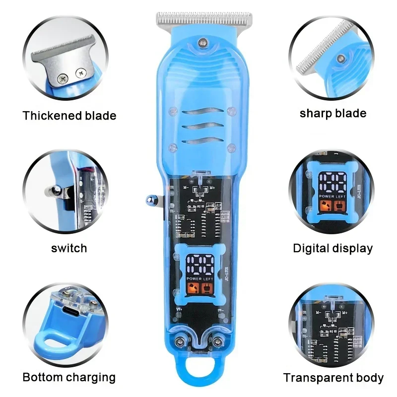 Transparent Electric Hair Clip - Men'S Grooming Electric Trimmer recension och pris
