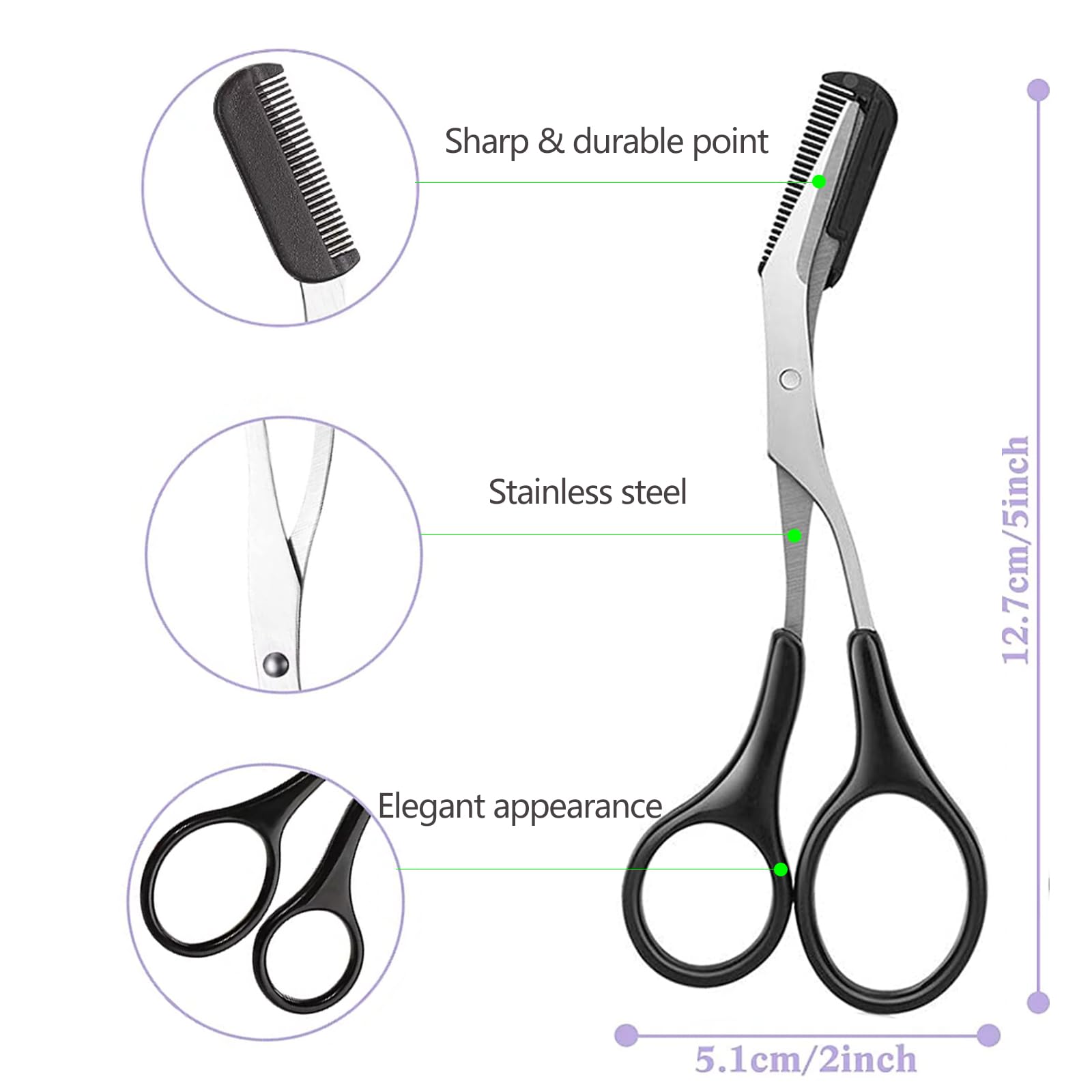 Eyebrow Scissors with Comb Fac - Men'S Grooming Electric Trimmer recension och pris