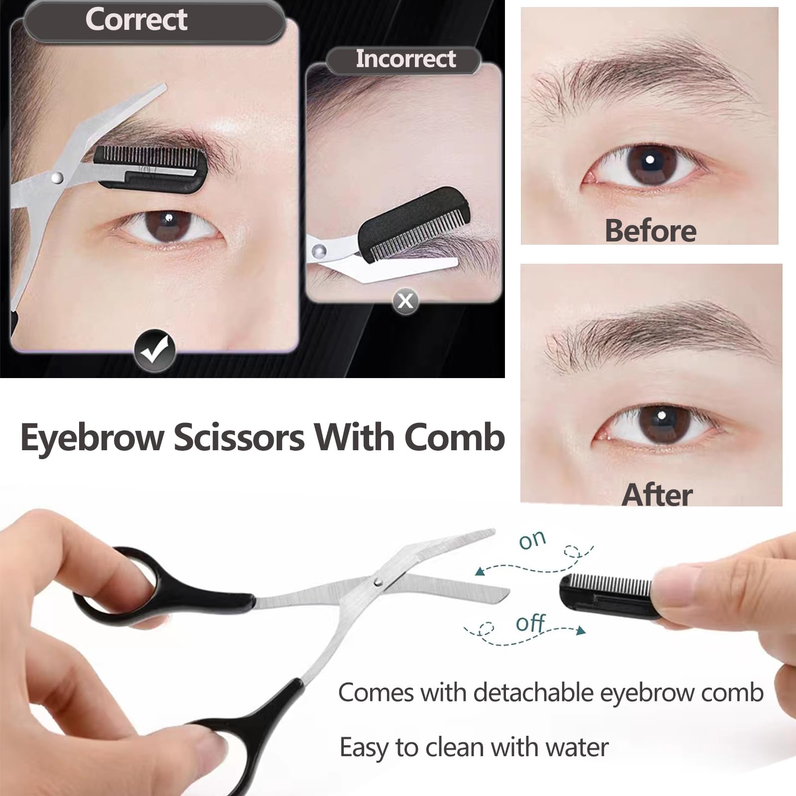 Eyebrow Scissors with Comb Fac - Men'S Grooming Electric Trimmer recension och pris