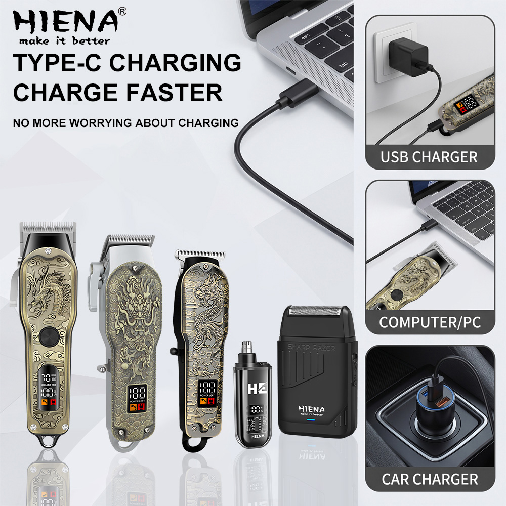 HIENA 5pcs Professional Hair C - Men'S Grooming Electric Trimmer recension och pris