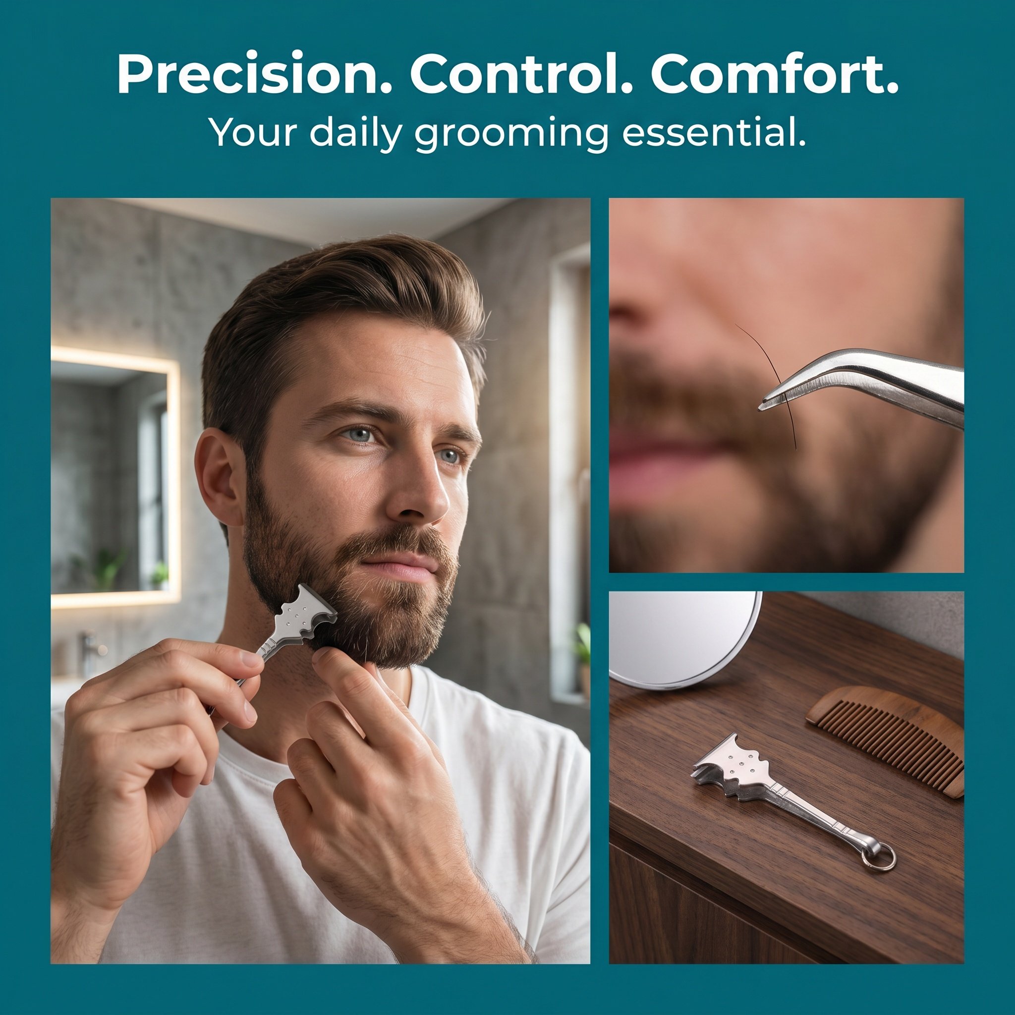 Guitar Shaped Stainless Steel  - Men'S Grooming Eyebrow Shape recension och pris